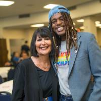 President Mantella and committee members at luncheon